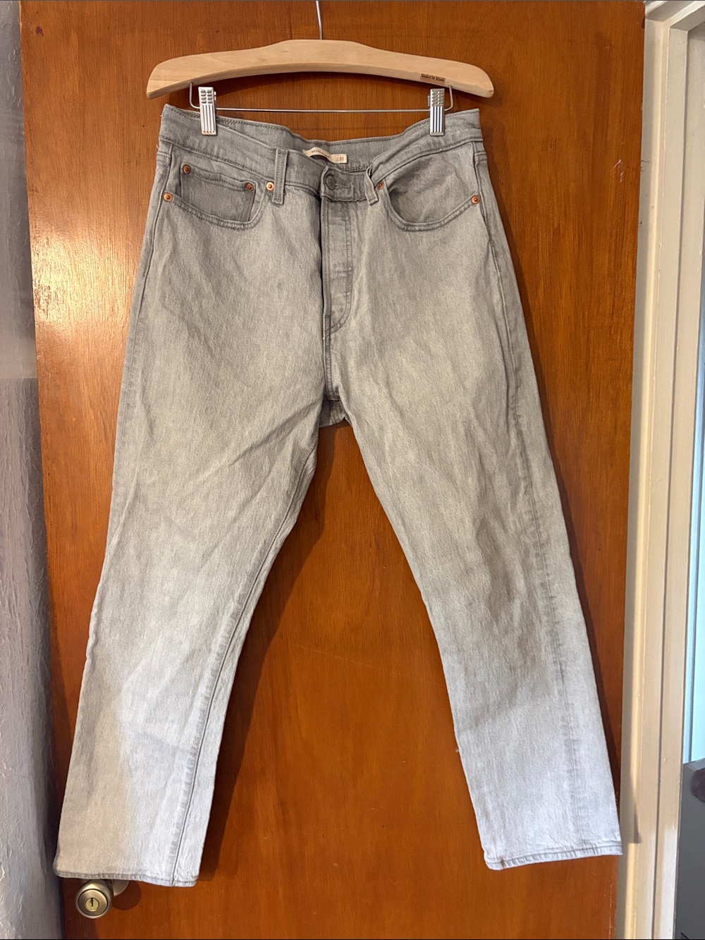 Levi's Women's Wedgie Straight Jeans in Light Gray